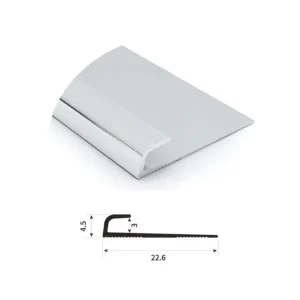 Aluminum Skirting Strip – Silver 3m Floor Edge Protector for Flexible Roll Flooring in Hospitals and Schools