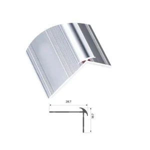 Aluminum Wall Corner Connector – Silver 3m Cove Former Compatible Corner Trim for Flexible Roll Flooring in Hospitals and Schools