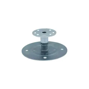 Big Base Pedestal – Galvanized Silver Steel Raised Floor Support with Wide Base for Offices and Data Centers