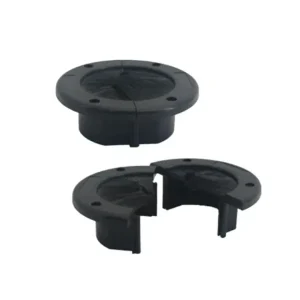 Detachable Round Brush Grommet – Black ABS Raised Floor Cable Access Cover for Offices and Data Centers