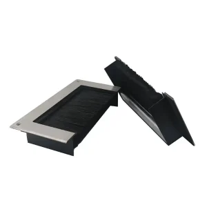 Detachable Square Brush Grommet for under-floor wiring with aluminum top plate and dust protection brush