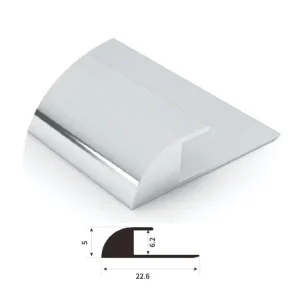 Aluminum Edge Strip JB50 – Silver Floor Edge Protector for Flexible Roll Flooring in Hospitals and Schools