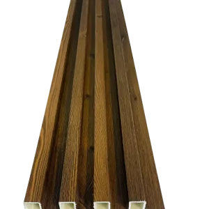 WPC Fluted Wall Panel in Dark Brown Acacia finish for walls and ceilings