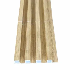 WPC Fluted Wall Panel in Teak finish for interior walls and ceilings