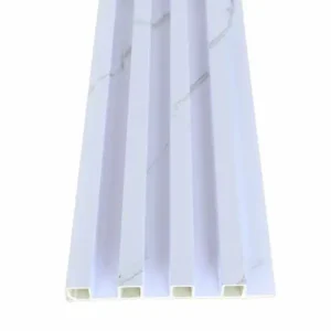 WPC Fluted Wall Panel in Volakas Marble finish for modern walls and ceilings